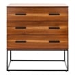 Safavieh Marquise Wood and Metal 3 Drawer Chest in Brown
