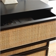 Safavieh Zadie Wood and Metal 3 Drawer Rattan Chest in Black / Natural