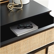 Safavieh Zadie Wood and Metal 3 Drawer Rattan Chest in Black / Natural