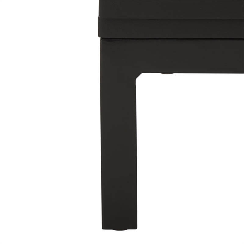 Safavieh Zadie Wood and Metal 3 Drawer Rattan Chest in Black / Natural