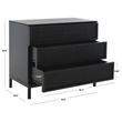 Safavieh Zadie Wood and Metal 3 Drawer Rattan Chest in Black