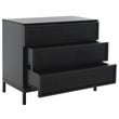 Safavieh Zadie Wood and Metal 3 Drawer Rattan Chest in Black