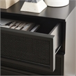 Safavieh Zadie Wood and Metal 3 Drawer Rattan Chest in Black