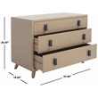Safavieh Blaize Wood and Metal 3 Drawer Chest in Taupe / Black