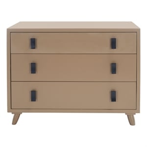 Safavieh Blaize Wood and Metal 3 Drawer Chest in Taupe / Black