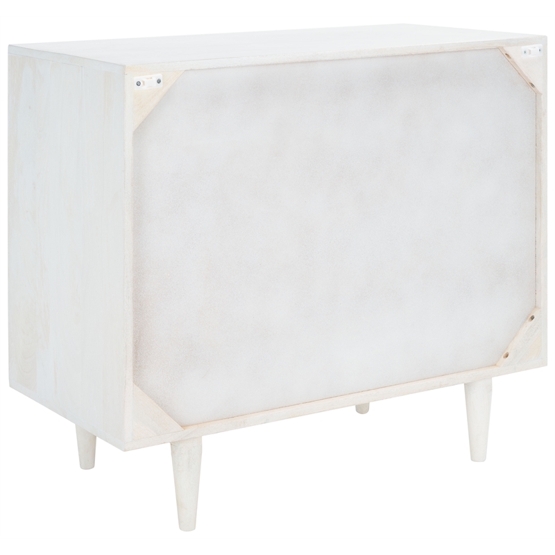 Safavieh Zinnia Wood and Metal 3 Drawer Chest in White / Silver