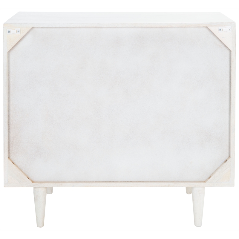 Safavieh Zinnia Wood and Metal 3 Drawer Chest in White / Silver