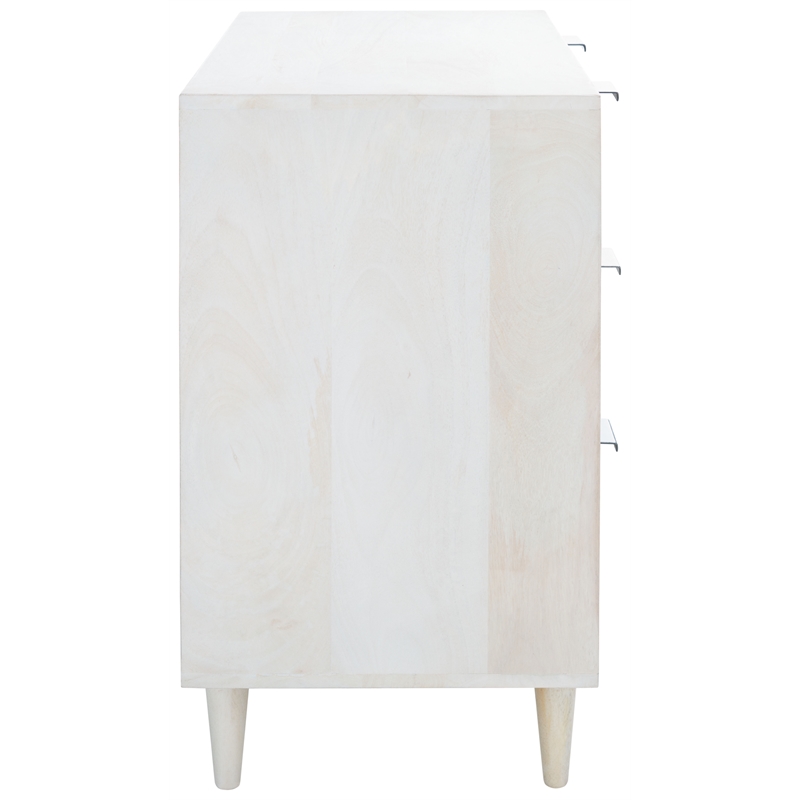 Safavieh Zinnia Wood and Metal 3 Drawer Chest in White / Silver
