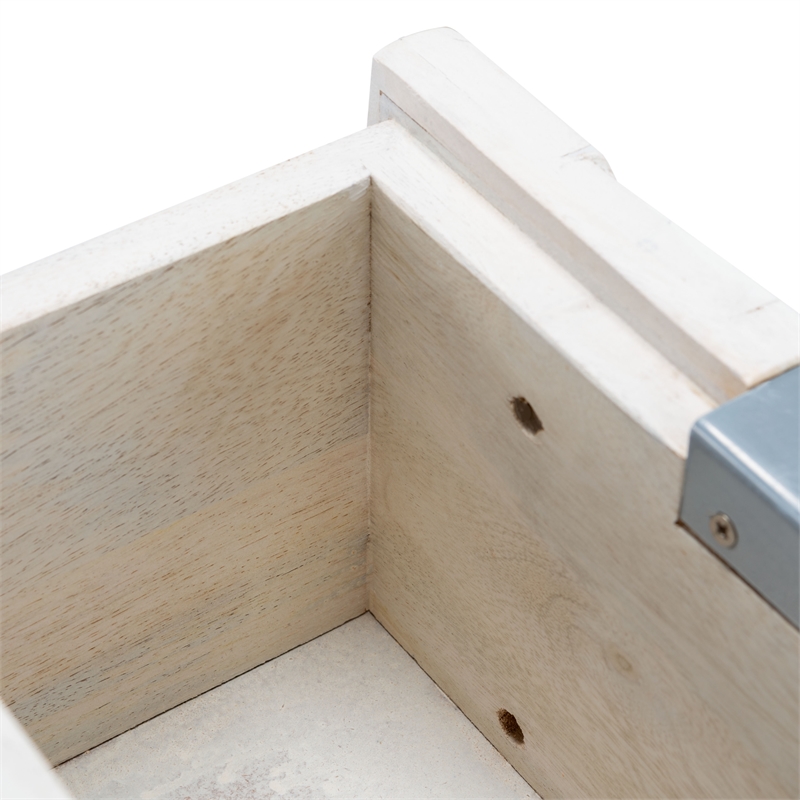 Safavieh Zinnia Wood and Metal 3 Drawer Chest in White / Silver