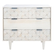 Safavieh Zinnia Wood and Metal 3 Drawer Chest in White / Silver