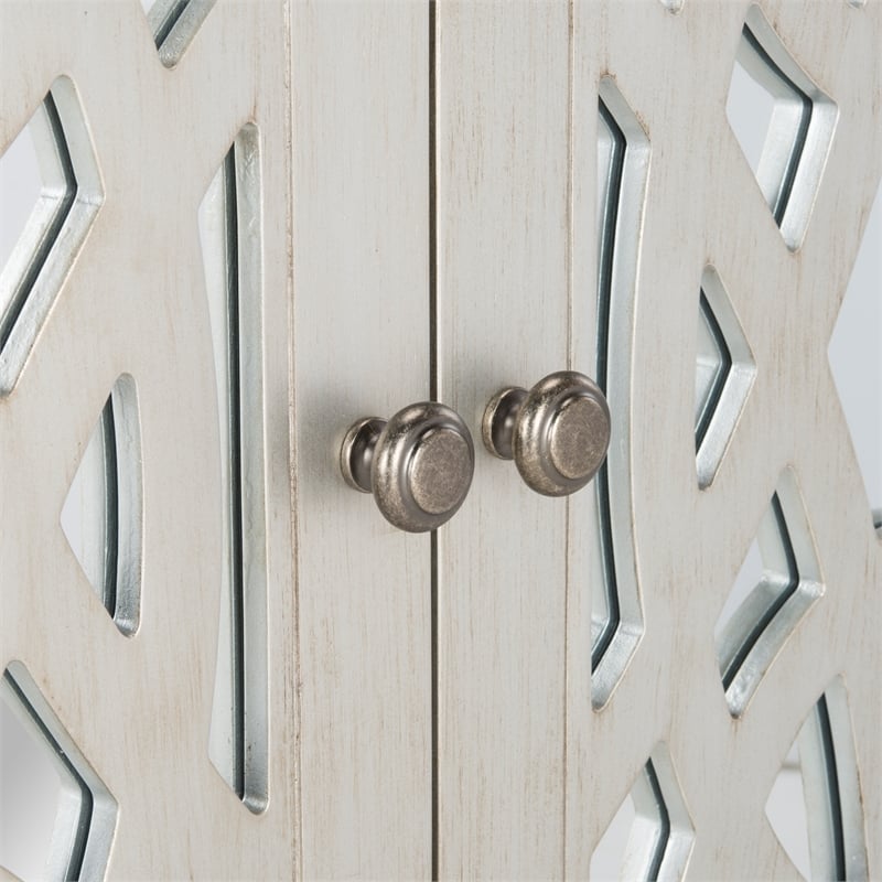 Safavieh Ashlynn Wood 2 Door Chest in Silver