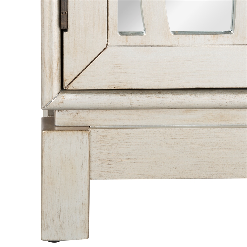 Safavieh Ashlynn Wood 2 Door Chest in Silver