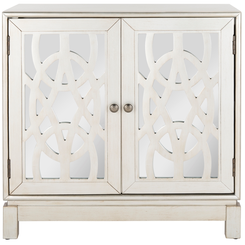 Safavieh Ashlynn Wood 2 Door Chest in Silver