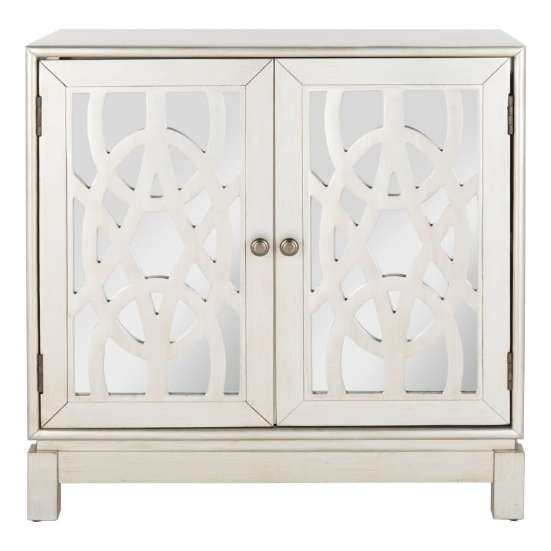 Safavieh Ashlynn Wood 2 Door Chest in Silver