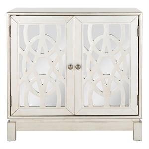 Safavieh Ashlynn Wood 2 Door Chest in Silver