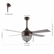Safavieh Crista Metal and Wood  3Lt 48