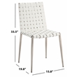 Safavieh Rayne Leather and Iron Woven Dining Chair in White / Silver