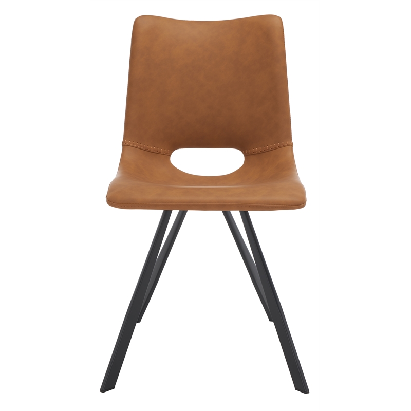 Safavieh Mika Wood and Iron Dining Chair in Amber / Black