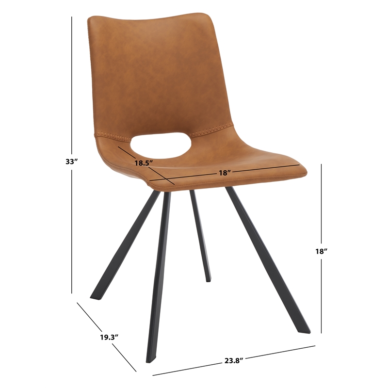 Safavieh Mika Wood and Iron Dining Chair in Amber / Black