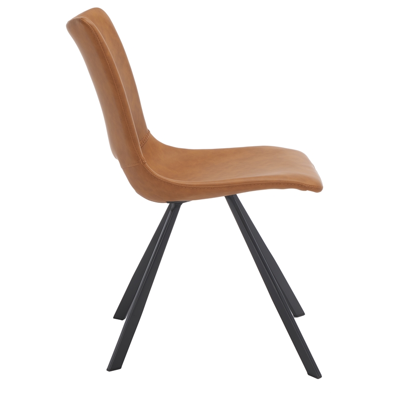 Safavieh Mika Wood and Iron Dining Chair in Amber / Black