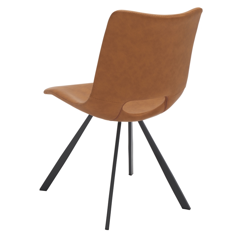 Safavieh Mika Wood and Iron Dining Chair in Amber / Black