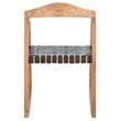 Safavieh Willa Leather and Wood Rocking Dining Chair in Black / Natural