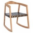Safavieh Willa Leather and Wood Rocking Dining Chair in Black / Natural