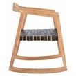 Safavieh Willa Leather and Wood Rocking Dining Chair in Black / Natural