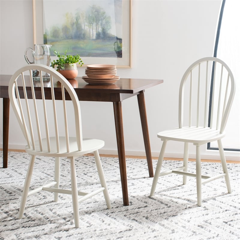 Safavieh Camden Wood Spindle Dining Chair in Off White