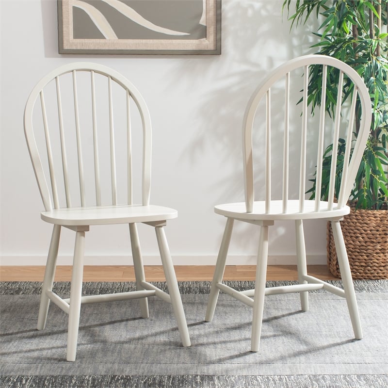 Safavieh Camden Wood Spindle Dining Chair in Off White