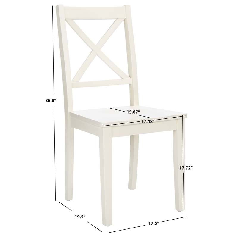 Safavieh Silio X-Back Wood Dining Chair in White