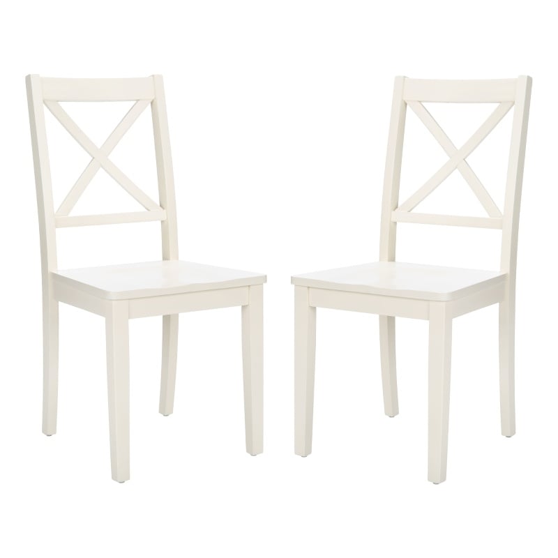Safavieh Silio X-Back Wood Dining Chair in White