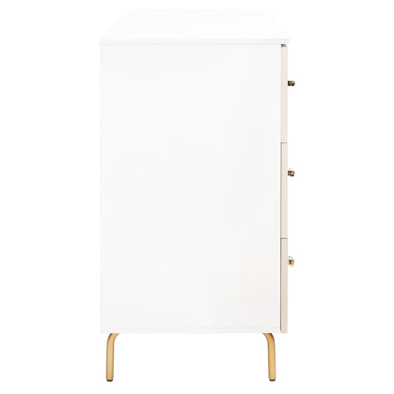 Safavieh Genevieve Wood 3 Drawer Dresser in White