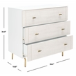 Safavieh Genevieve Wood 3 Drawer Dresser in White