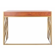 Safavieh Elaine Wood and Steel1 Drawer Desk in Natural / Gold