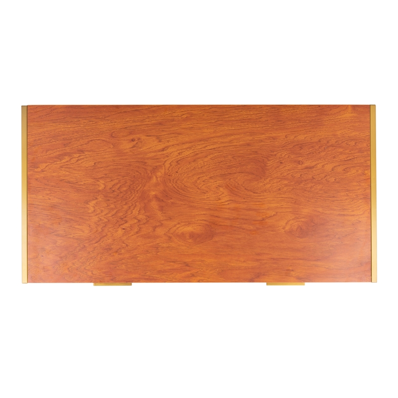 Safavieh Elaine Wood and Steel1 Drawer Desk in Natural / Gold