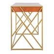 Safavieh Elaine Wood and Steel1 Drawer Desk in Natural / Gold