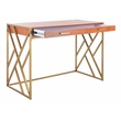 Safavieh Elaine Wood and Steel1 Drawer Desk in Natural / Gold
