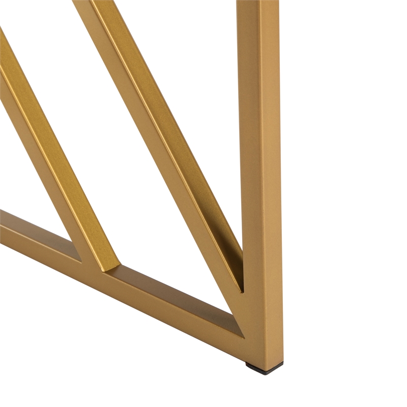 Safavieh Elaine Wood and Steel1 Drawer Desk in Natural / Gold