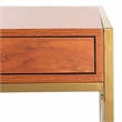 Safavieh Elaine Wood and Steel1 Drawer Desk in Natural / Gold