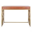 Safavieh Elaine Wood and Steel1 Drawer Desk in Natural / Gold