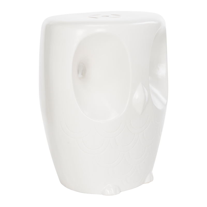 Safavieh Owl Ceramic Garden Stool in White