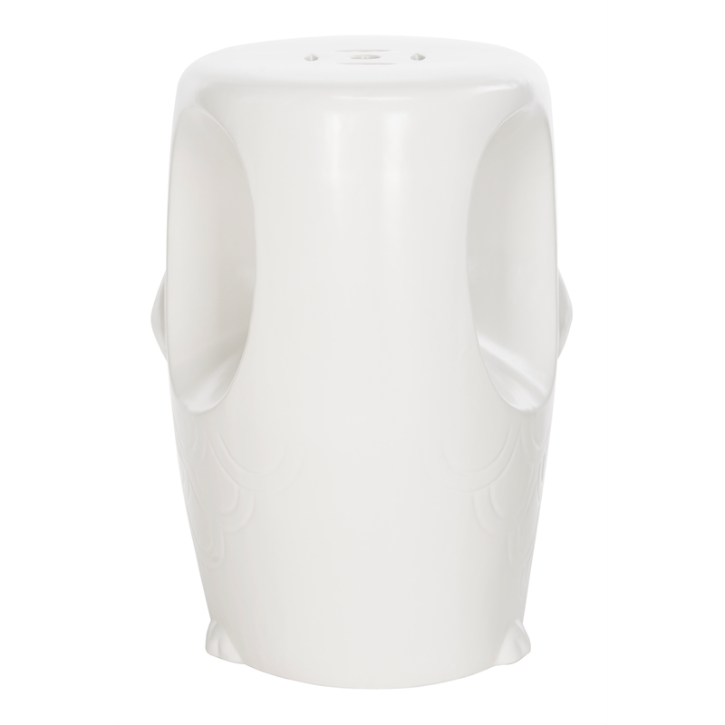 Safavieh Owl Ceramic Garden Stool in White