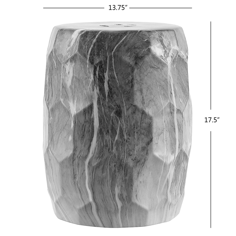 Safavieh Dain Ceramic Garden Stool in Black