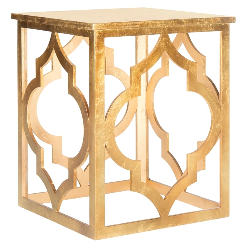 Safavieh Milo Wood End Table in Gold
