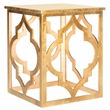 Safavieh Milo Wood End Table in Gold