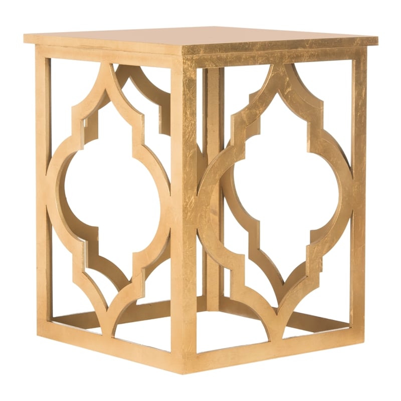 Safavieh Milo Wood End Table in Gold