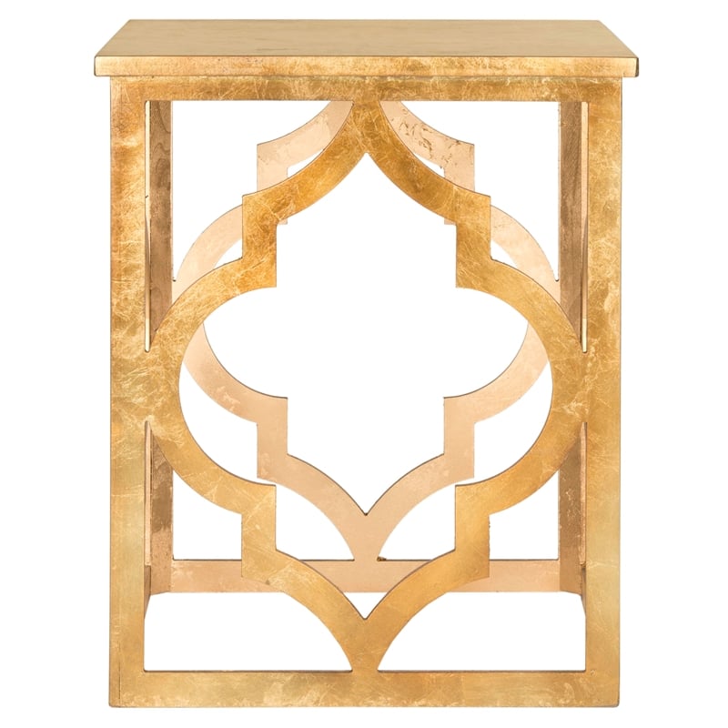 Safavieh Milo Wood End Table in Gold