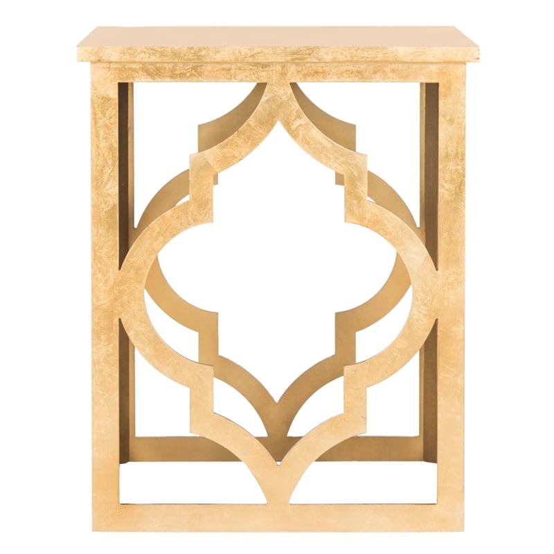 Safavieh Milo Wood End Table in Gold