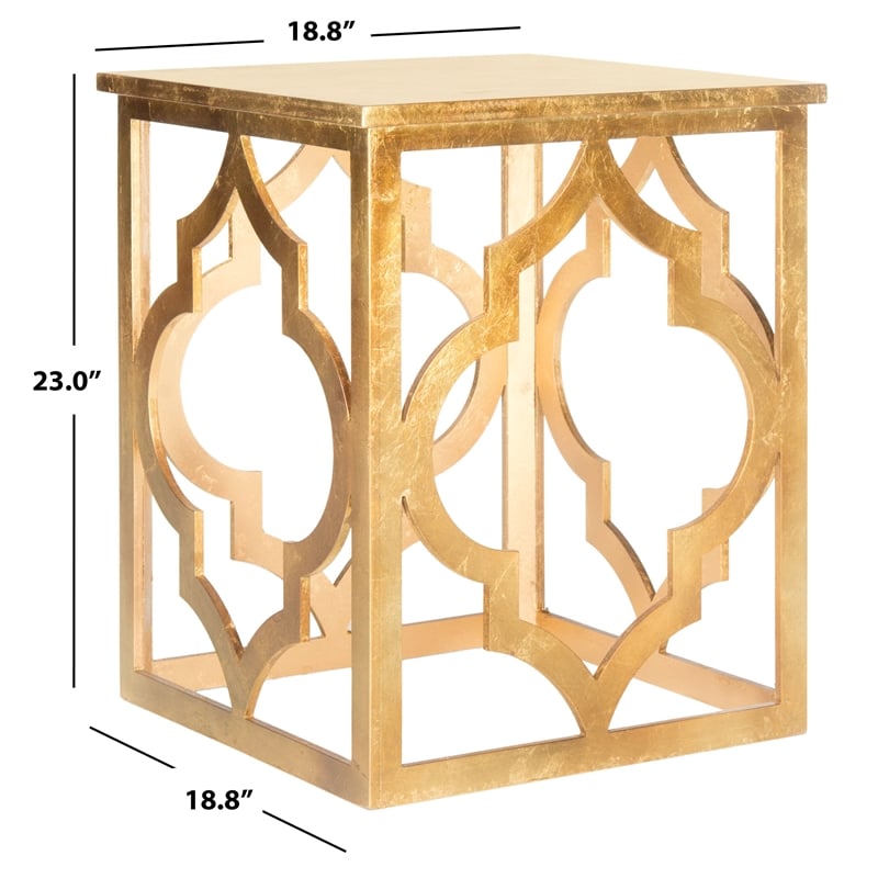 Safavieh Milo Wood End Table in Gold